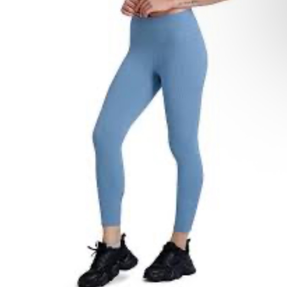 Gaiam Blue High-Rise Yoga Leggings with Side Pockets | Size S
